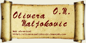 Olivera Maljoković vizit kartica